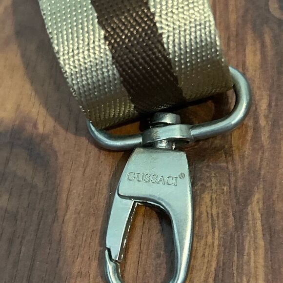 Gussaci gold brown striped purse strap  replacement strap - Picture 2 of 5